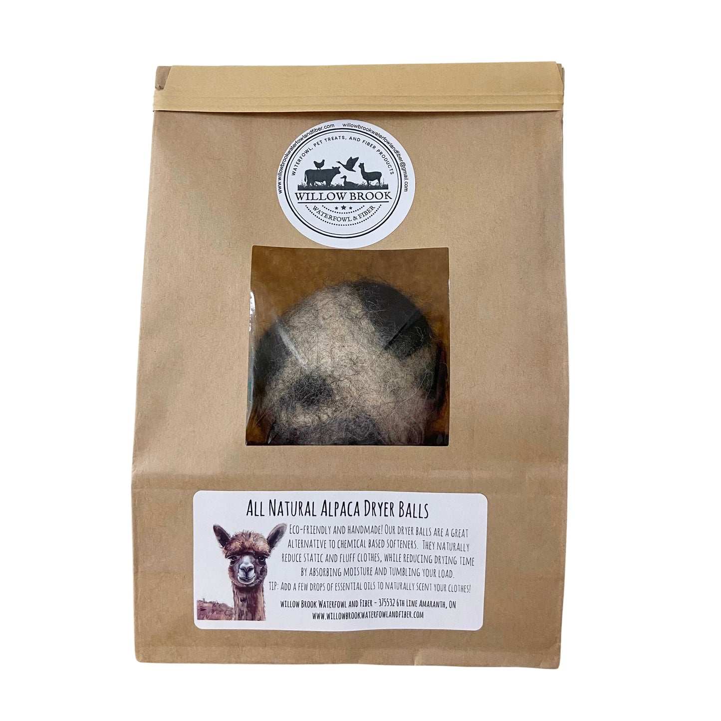Willow Brook Alpaca Fiber Dryer Balls (Set of 3)