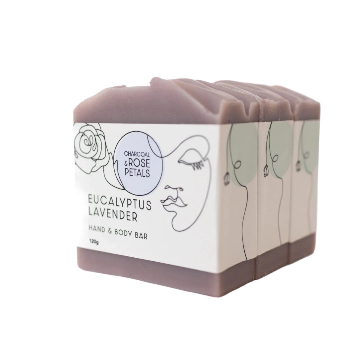 Charcoal & Rose Petals Bar Soap - Eucalyptus Lavender