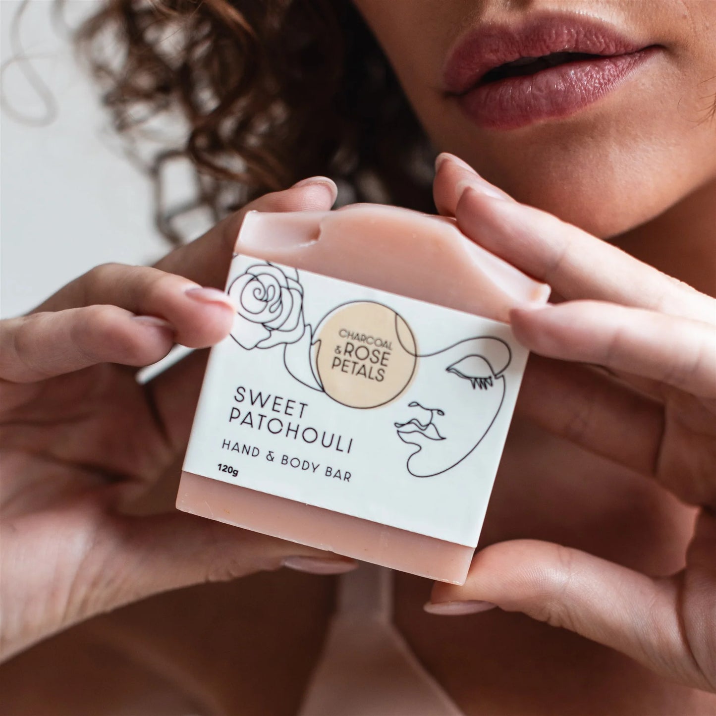 Charcoal & Rose Petals Bar Soap - Sweet Patchouli