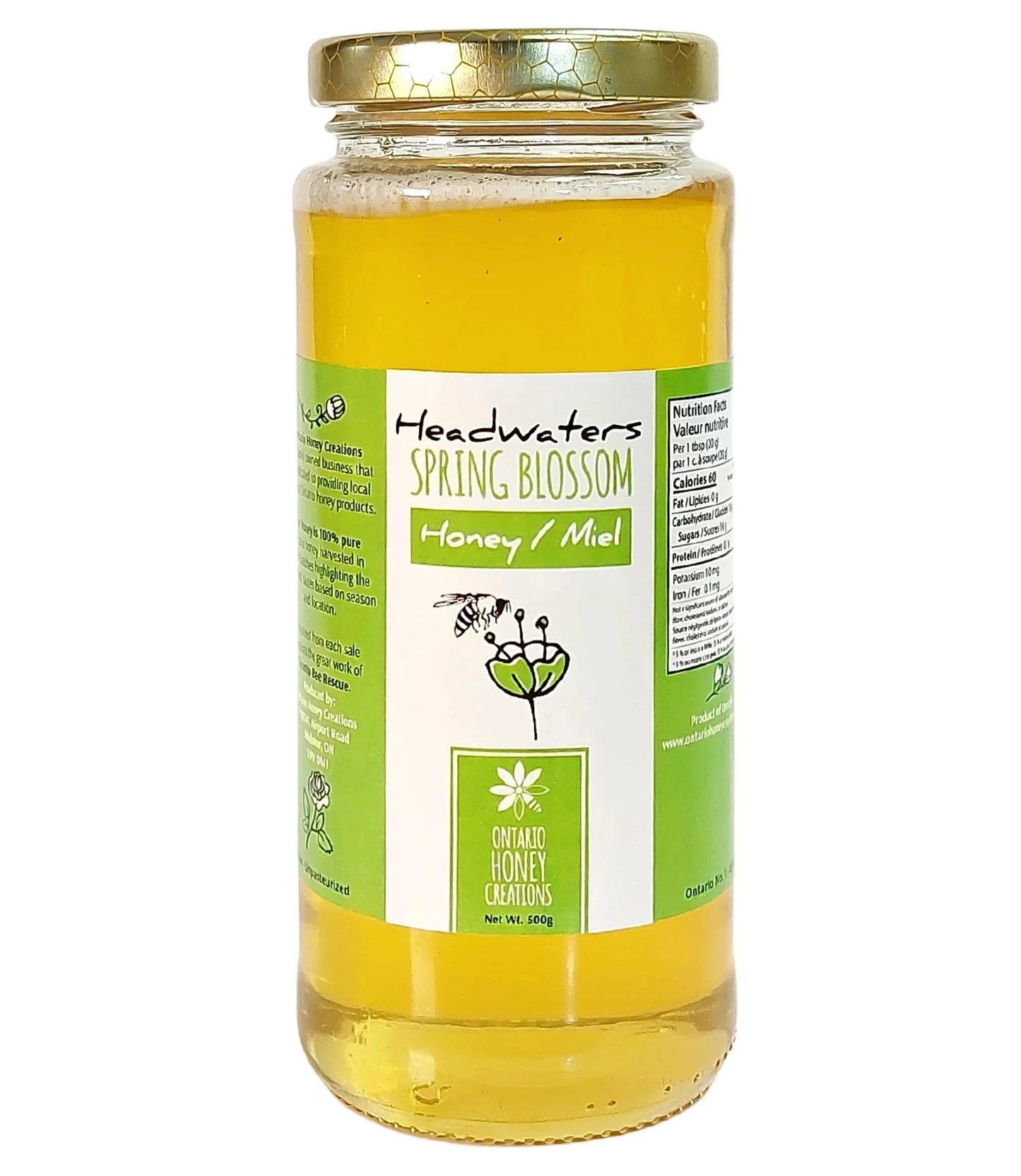 Ontario Honey Creations Raw Spring Blossom Honey 500g
