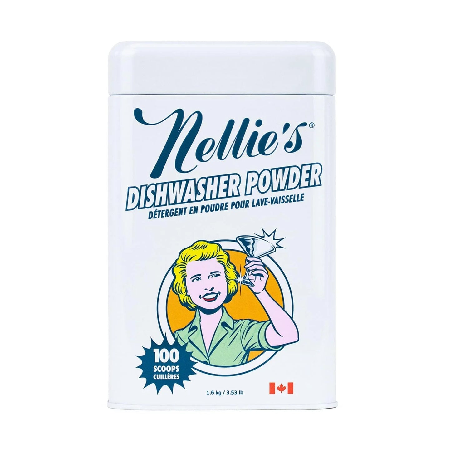 Nellie's Dishwasher Powder - 100 Scoops (Tin)