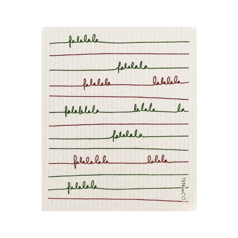 Ten and Co. Swedish Sponge Cloth - Falala Red & Green