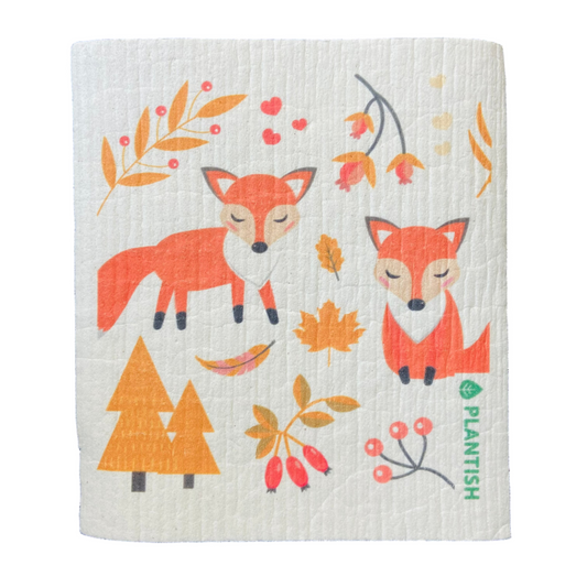 Plantish Swedish Sponge Cloth - Fall Foxes