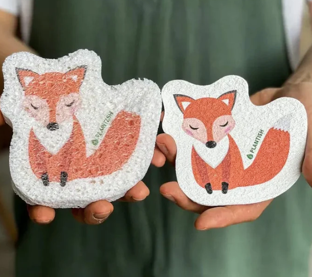 Plantish Pop Up Sponge - Fox