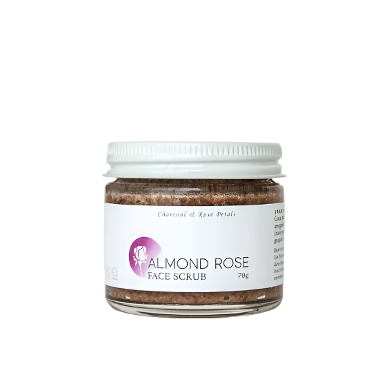 Charcoal & Rose Petals - Almond Rose Facial Scrub