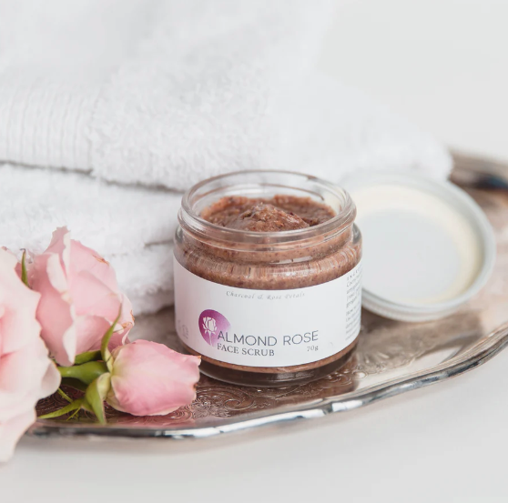 Charcoal & Rose Petals - Almond Rose Facial Scrub