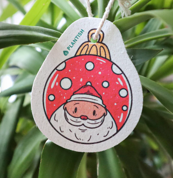 Plantish Holiday Ornament Pop Up Sponge - Santa