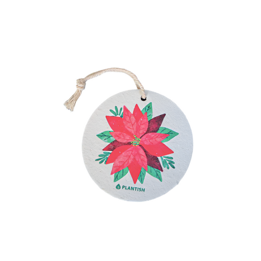 Plantish Holiday Ornament Pop Up Sponge - Poinsettia