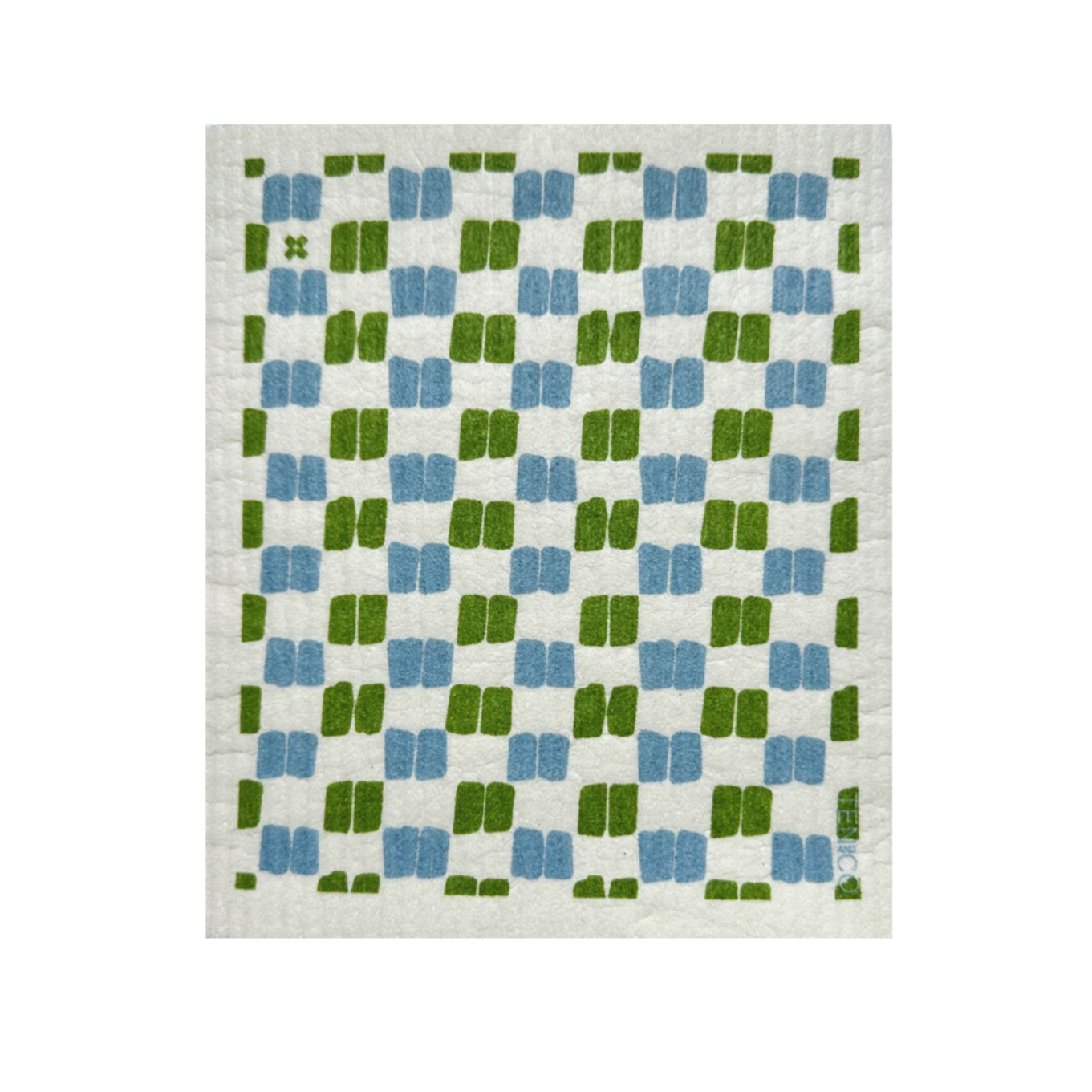 Ten and Co. Swedish Sponge Cloth - Blue & Green Checkers