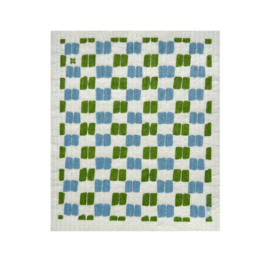 Ten and Co. Swedish Sponge Cloth - Blue & Green Checkers