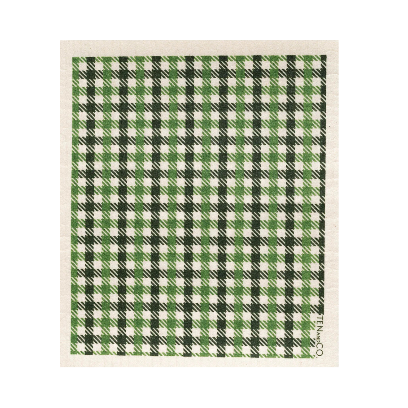 Ten and Co. Swedish Sponge Cloth - Plaid Green