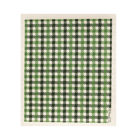 Ten and Co. Swedish Sponge Cloth - Plaid Green