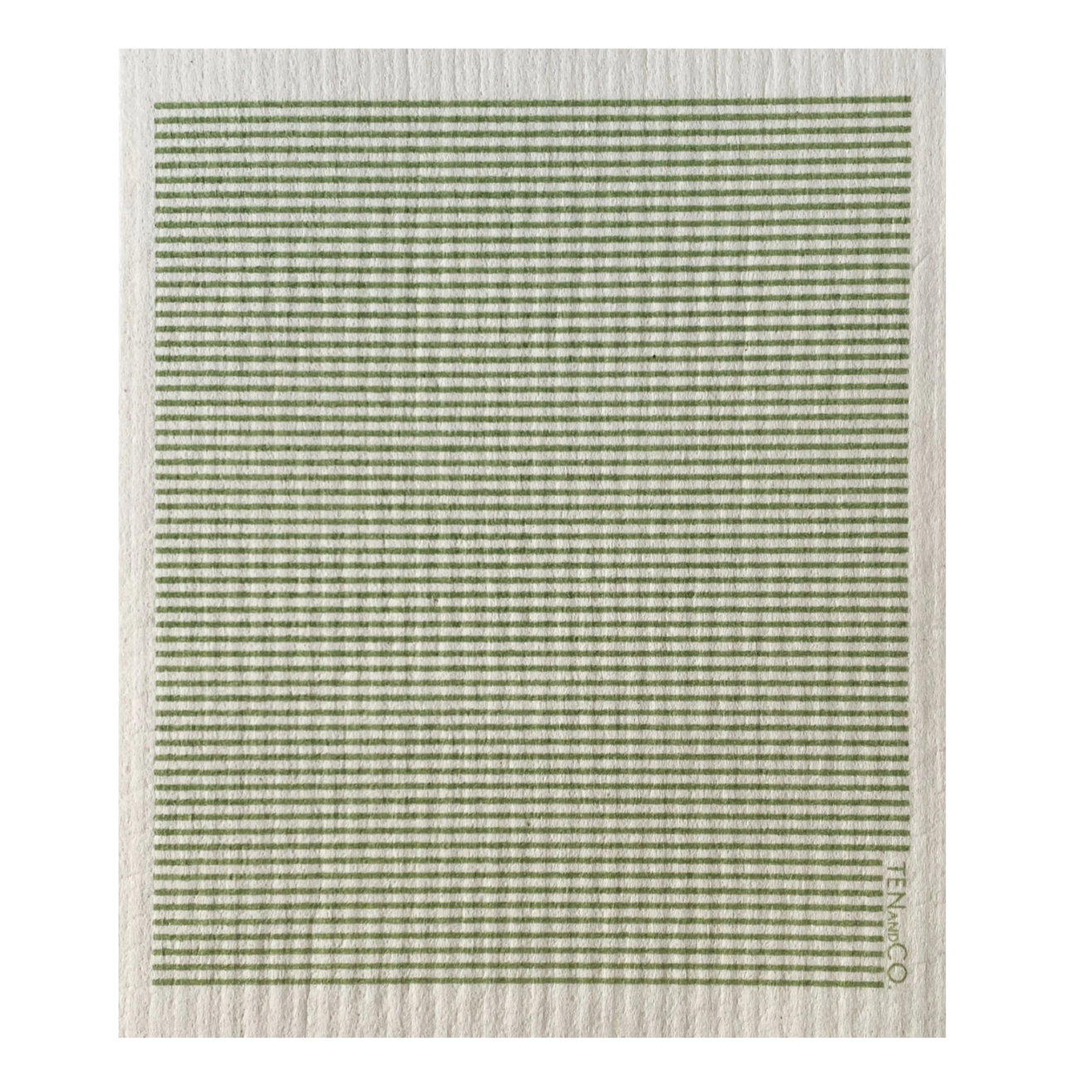 Ten and Co. Extra Large Sponge Cloth Mat - Green Stripes