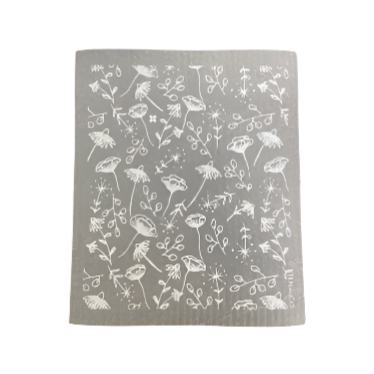 Ten and Co. Swedish Sponge Cloth - Modern Floral Grey